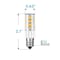 Luxrite T4 LED Light Bulbs 4.2W (40W Equivalent) 500LM 3000K Soft White Dimmable E12 Candelabra Base 4-Pack LR24650-4PK - alternate 6
